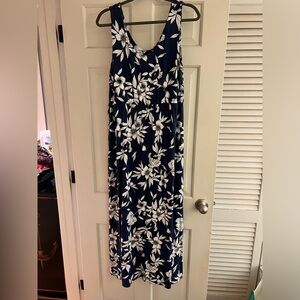 Nicole Miller Blue and White Scoop Neck Sundress
